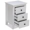 White Nightstand 3 Drawer Particle Board MDF Sleek Design Bedside Table